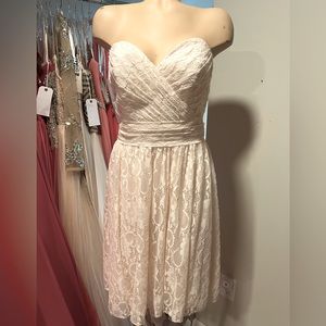Soft baby pink Dress- strapless (but does have detachable straps). Size 10.